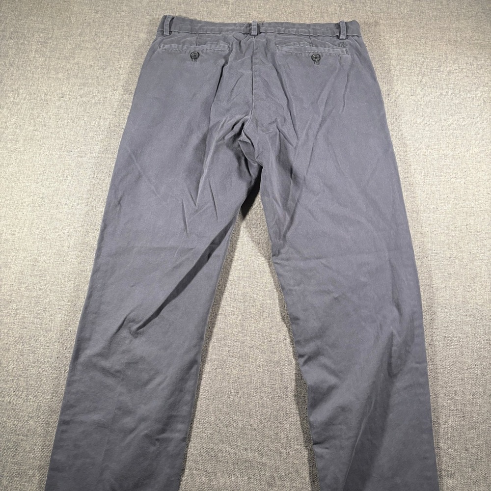 Banana Republic Chino Pants Mens 32x34 Gray Flat Front Cotton Twill Trousers - Picture 3 of 8